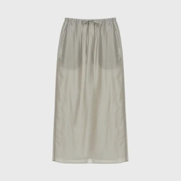 Sheer band skirt (light gray / brown / black)