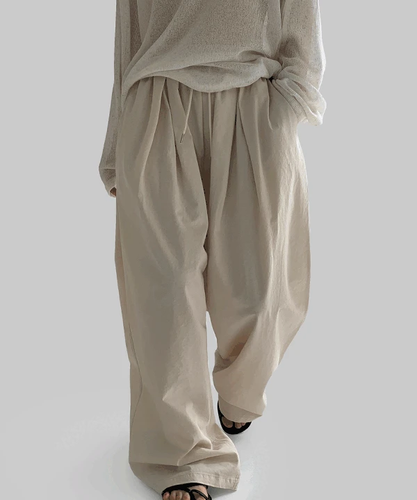 [UNISEX] 레디오 코튼 핀턱 와이드팬츠