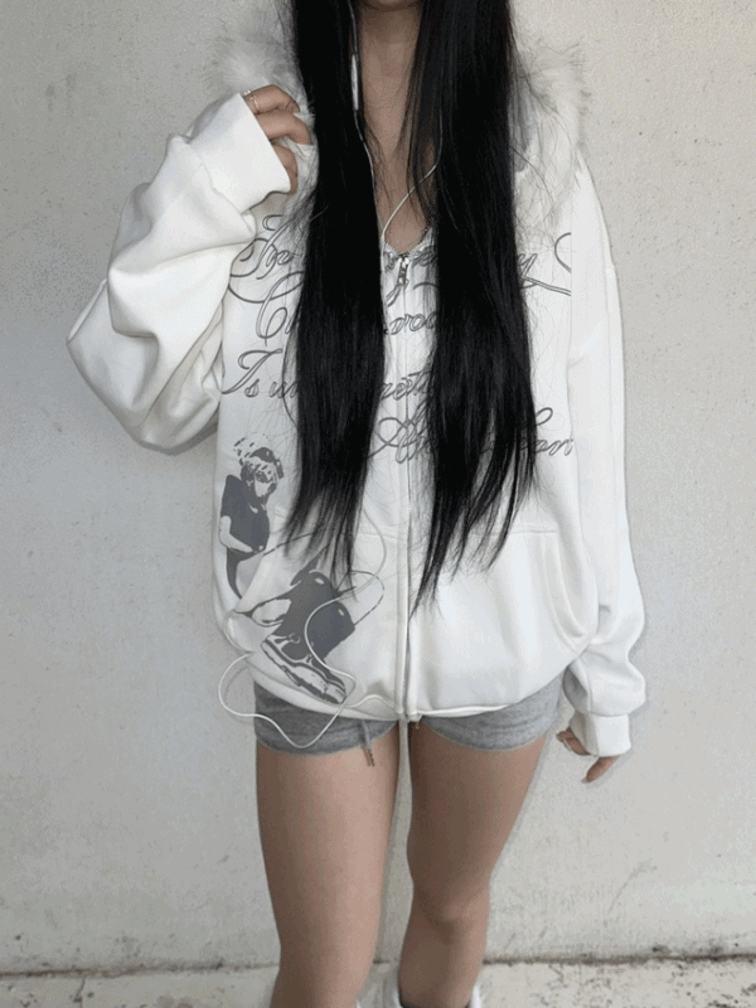 Angelic Girl Fur Hoodie