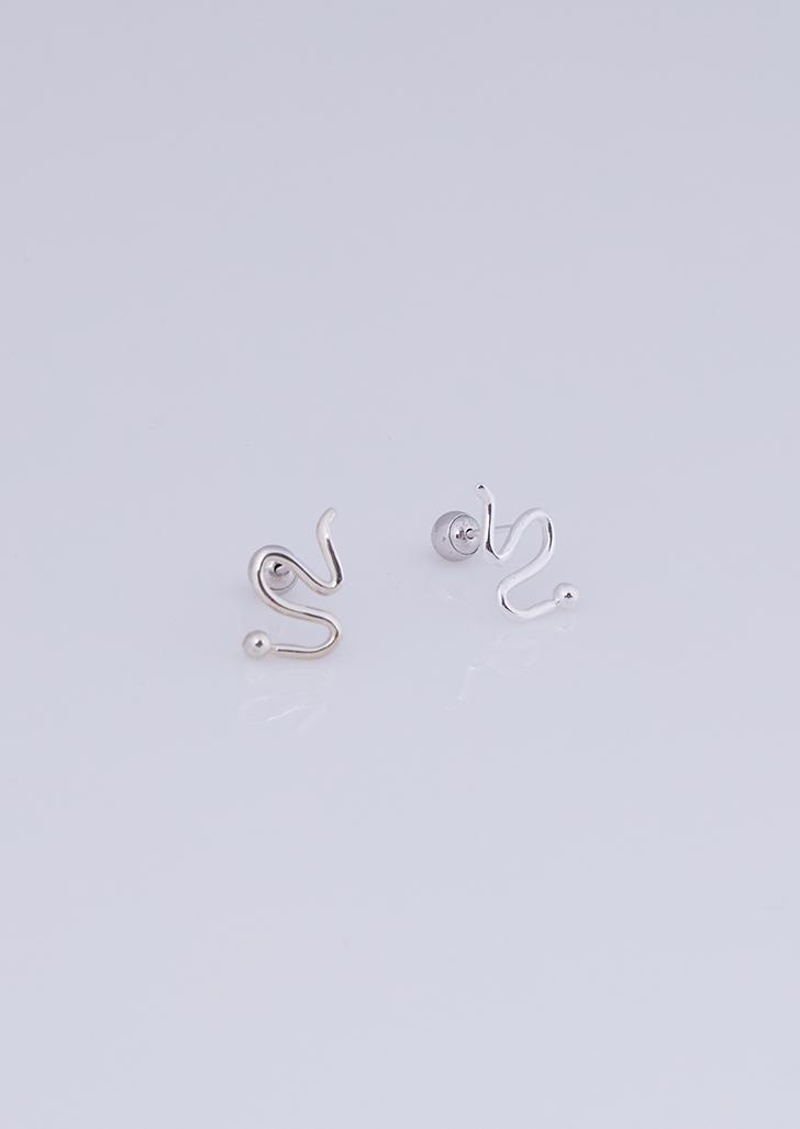 baby snake ball earring