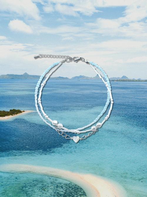 뮤징아카이브(MUSINGARCHIVE)  Cloud Beads Bracelet sky-blue - 후기 | 무신사