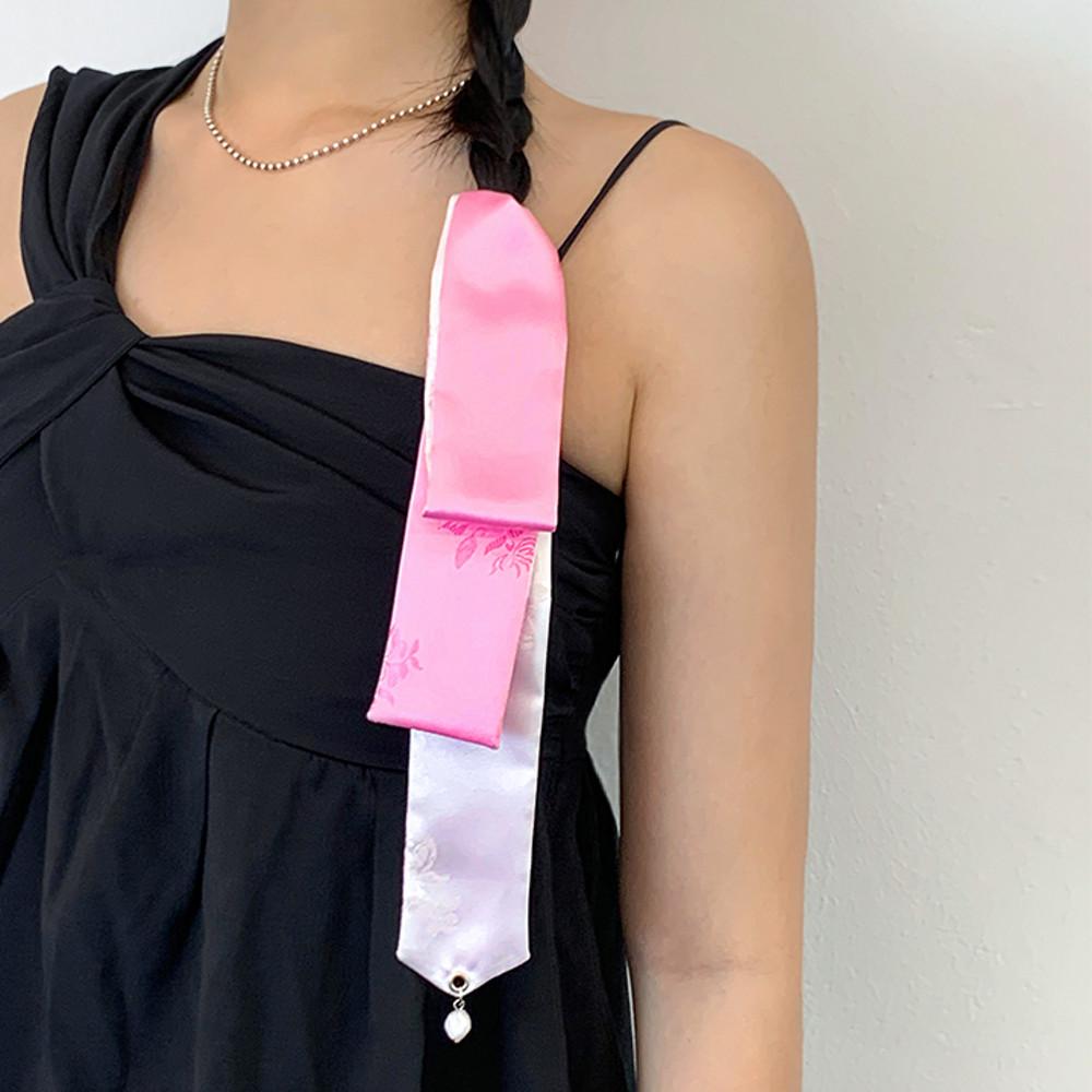 로제댕기 댕기스크런치 한복가슴띠 도투락댕기 한복술띠 외국인친구선물