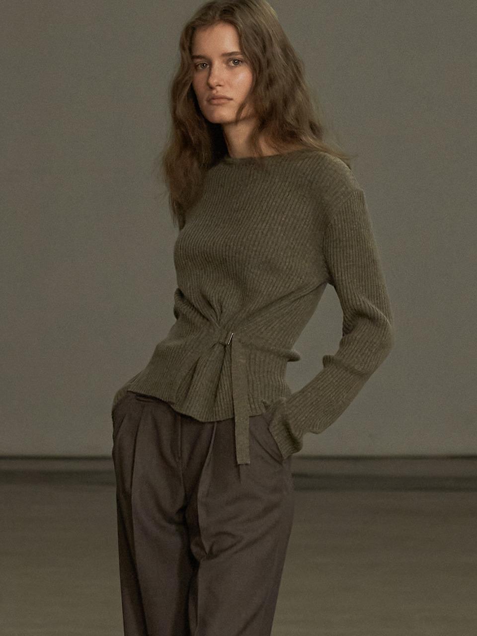 comos 931 two-way ribbed knit (khaki melange)