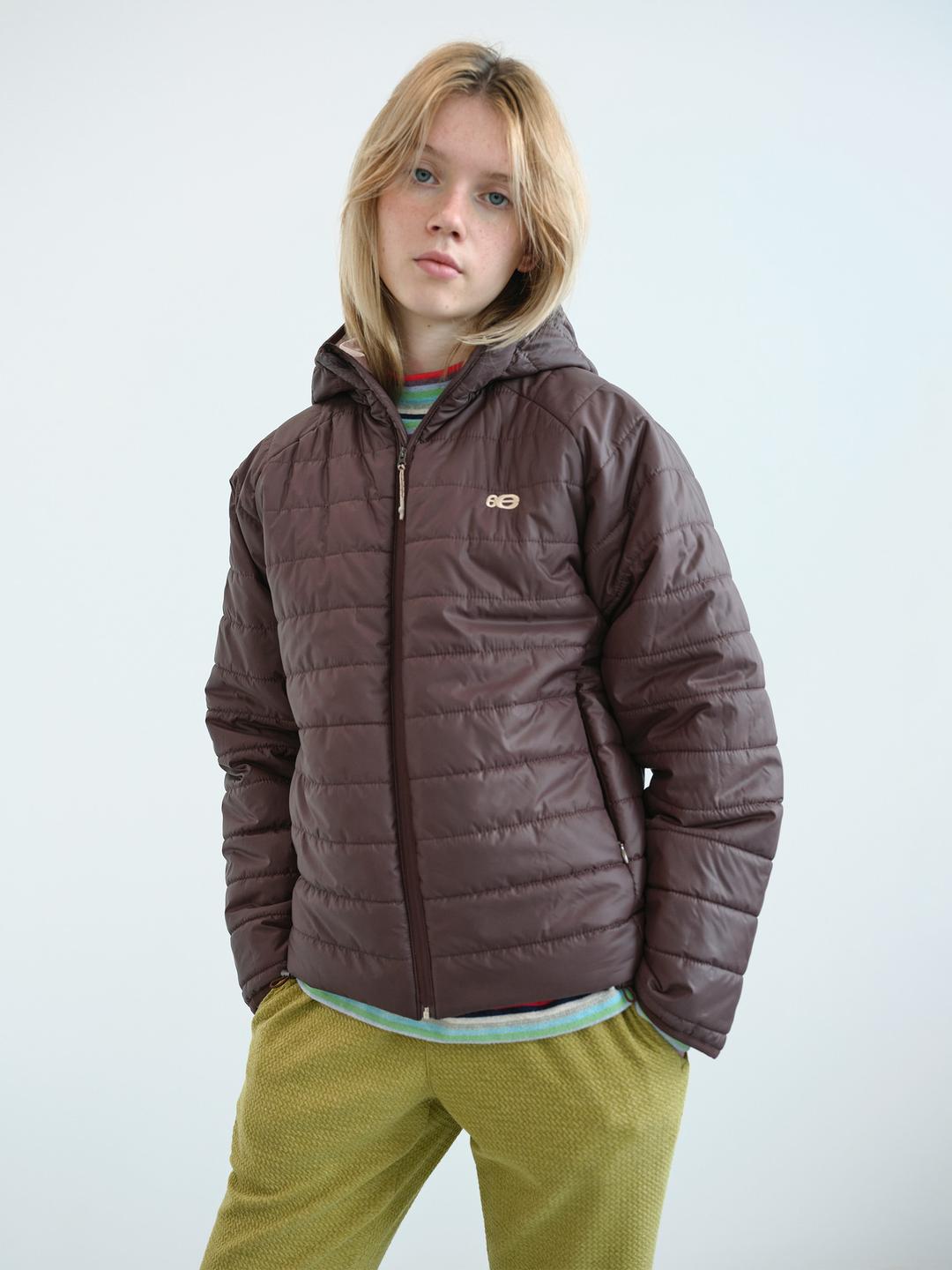 후드 퀼팅 푸퍼 자켓 (Brown)