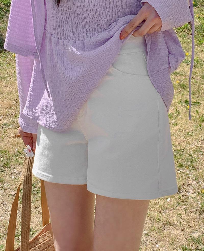 로미스토리 [26-38][🤍3천5백장판매]크레딧슬림 데님 하프팬츠