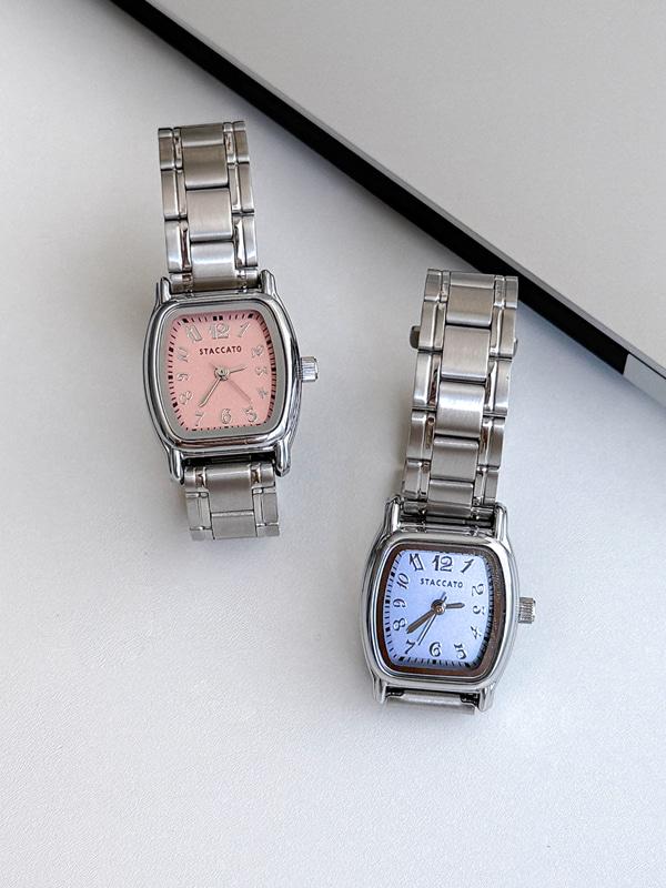 핑크블루 메탈 손목시계, 2colors