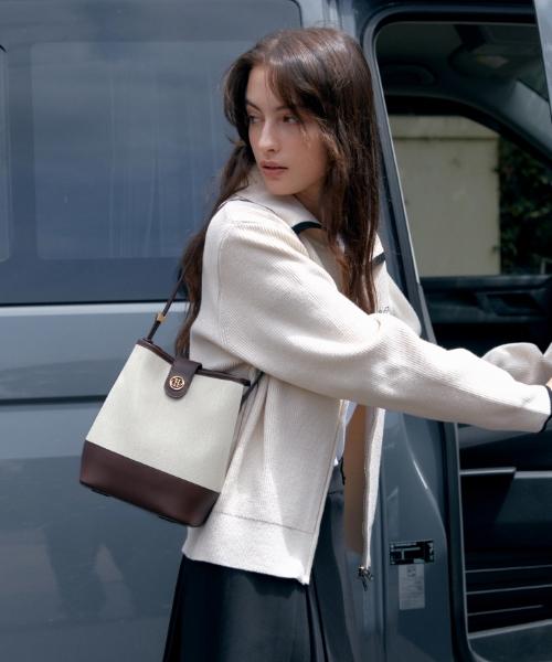 타운백 버킷 숄더 [브라운]