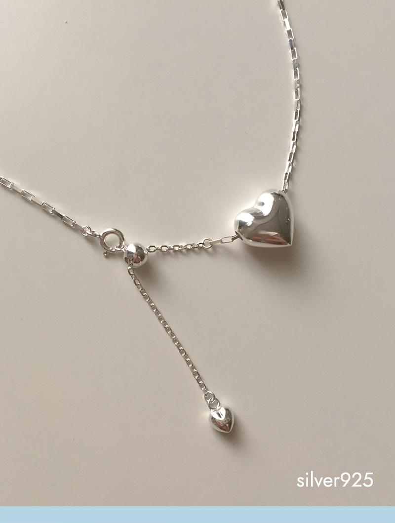 모앳 carol heart necklace (silver925)