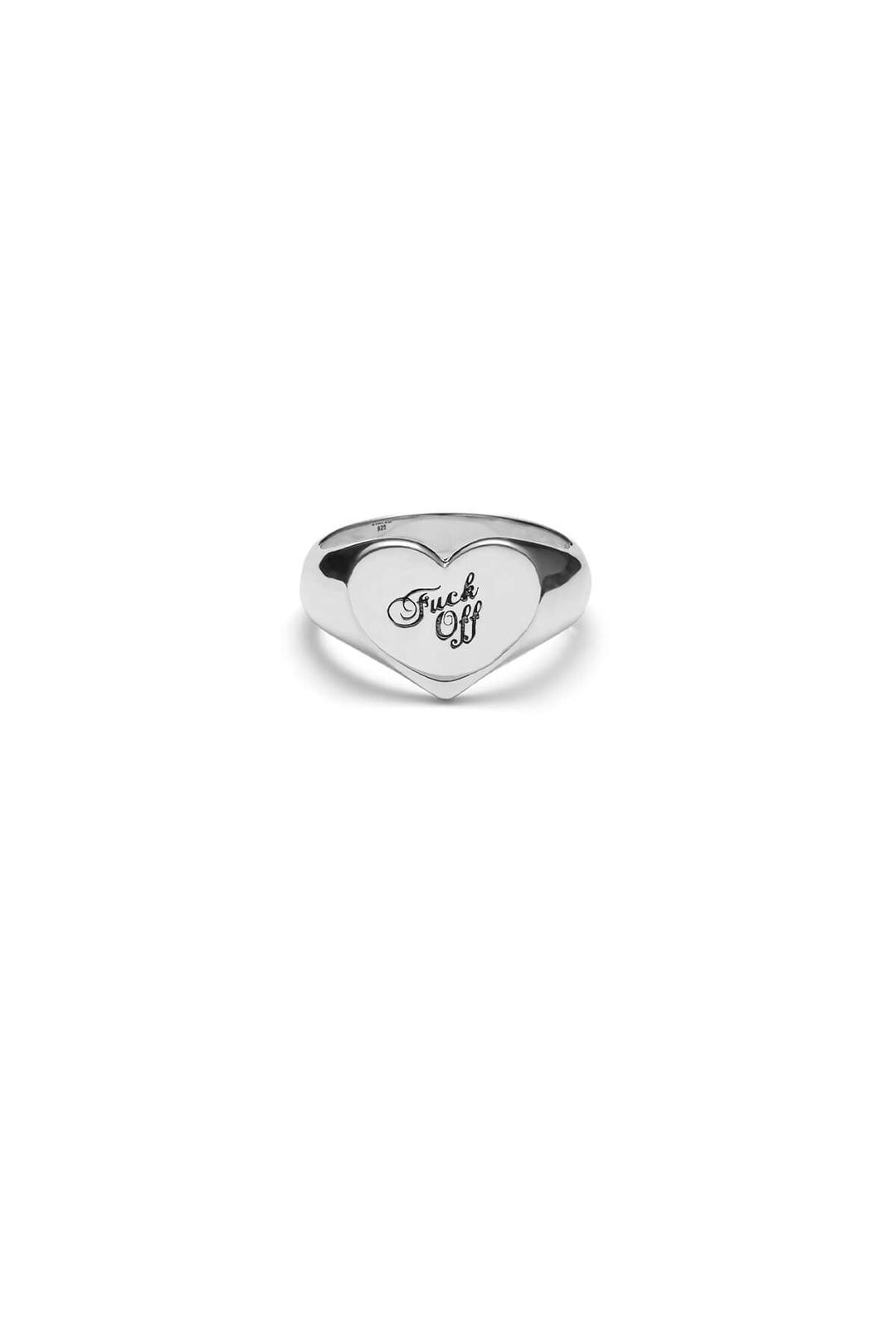 WARM WELCOME HEART RING - SILVER / L