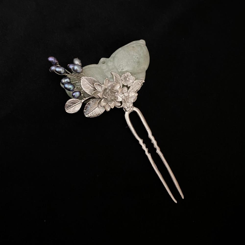 신부 혼주 고급 나비옥 한복 뒤꽂이 장신구