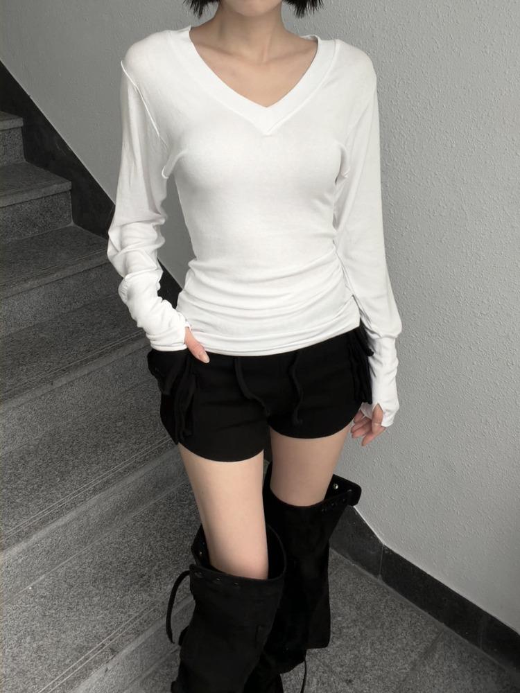 밴리 워머 브이넥 슬림 티 (3color)