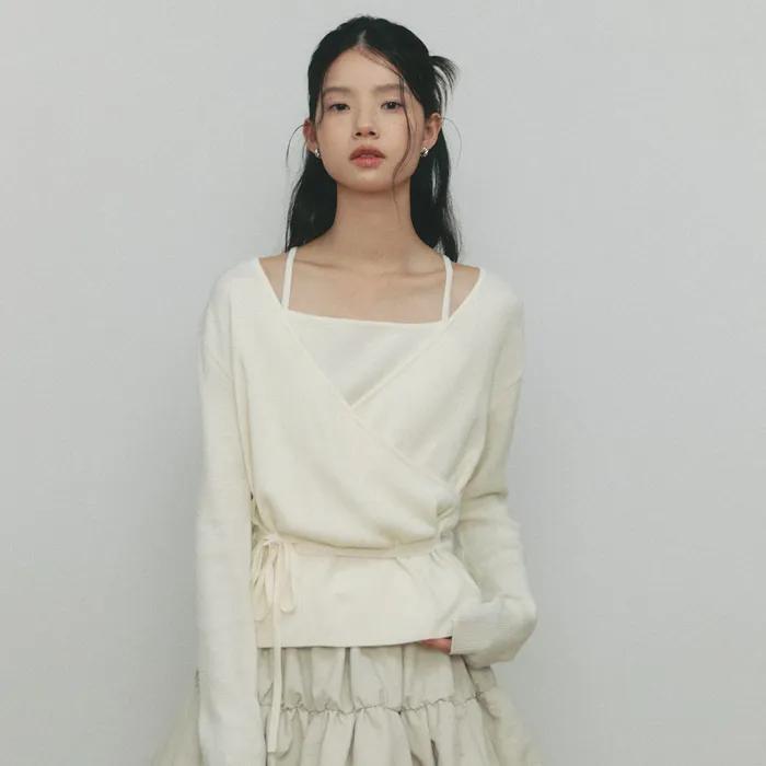 [SET]WOOL WRAP KNIT & SLEEVELESS(IV)