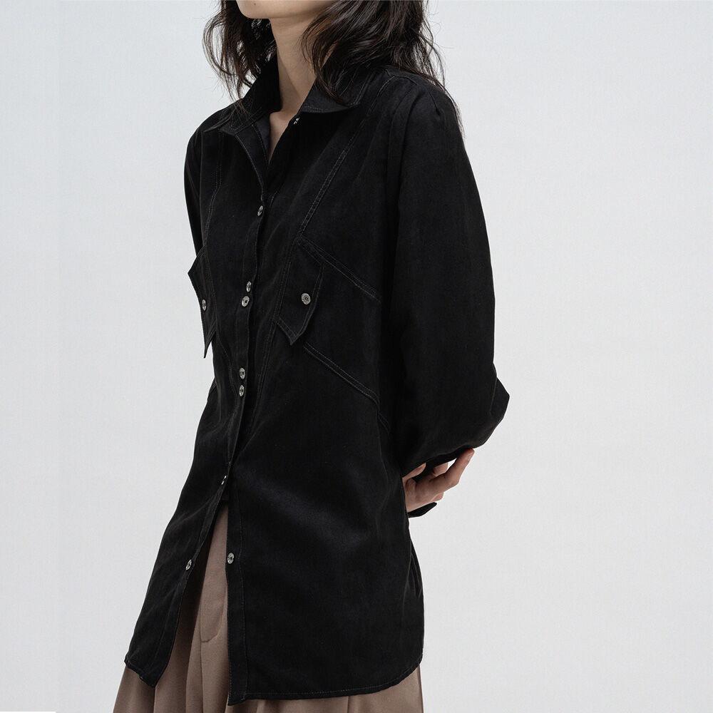 2/25 6차 예약발송 tow pocket western shirt black