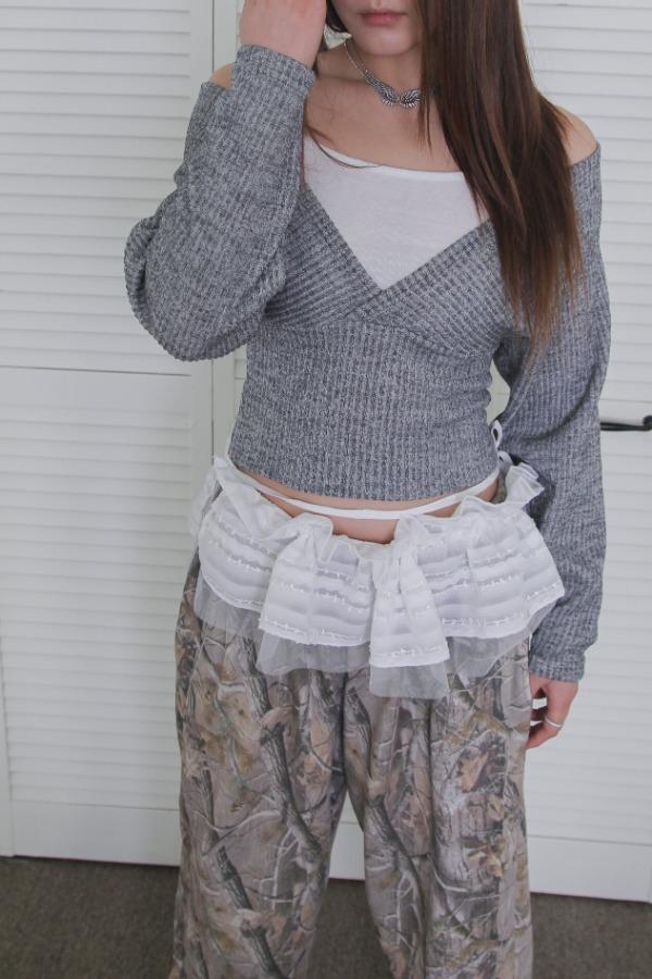 lace ruffle skirt belt