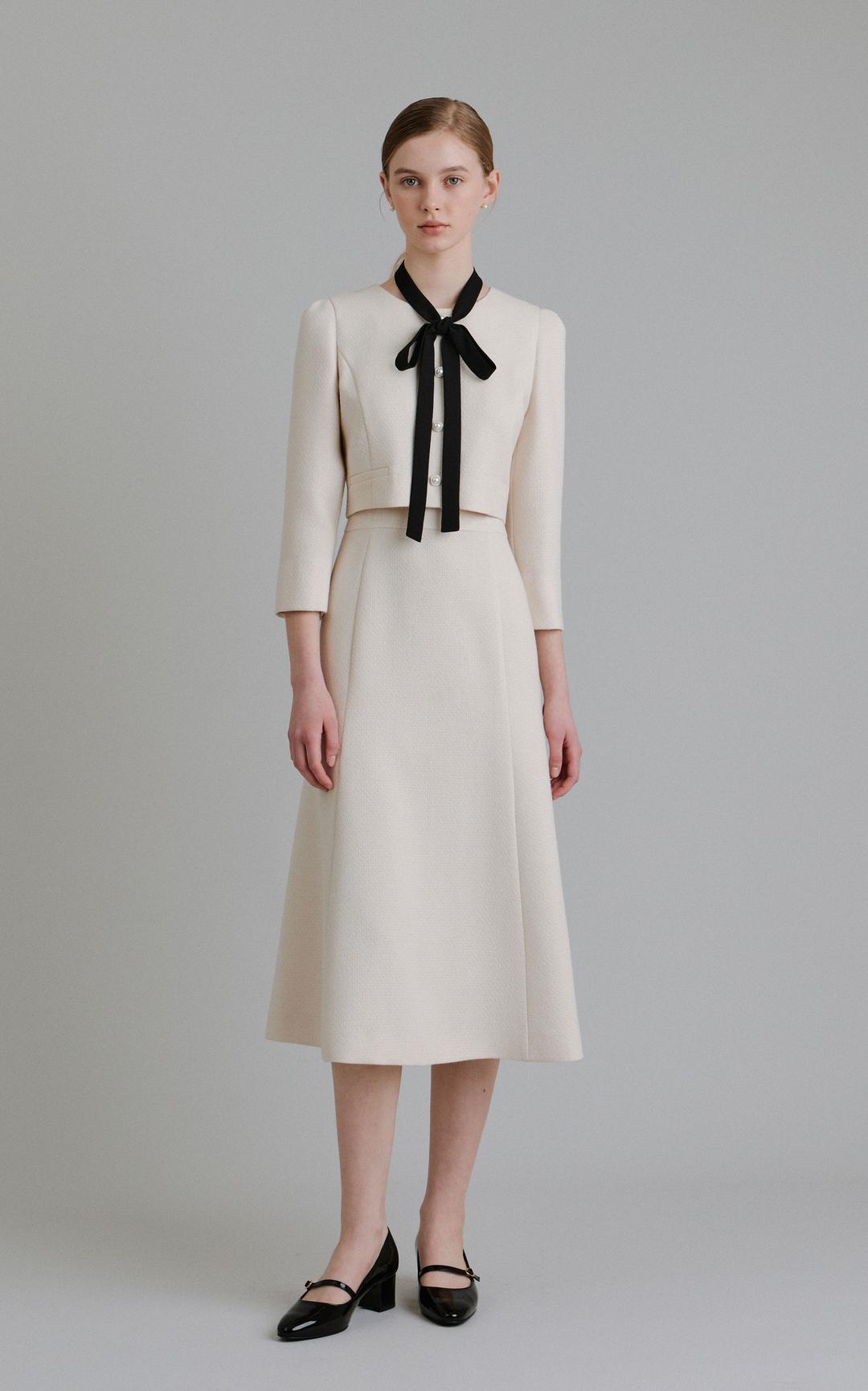 MERRY TIE DRESS_CREAM