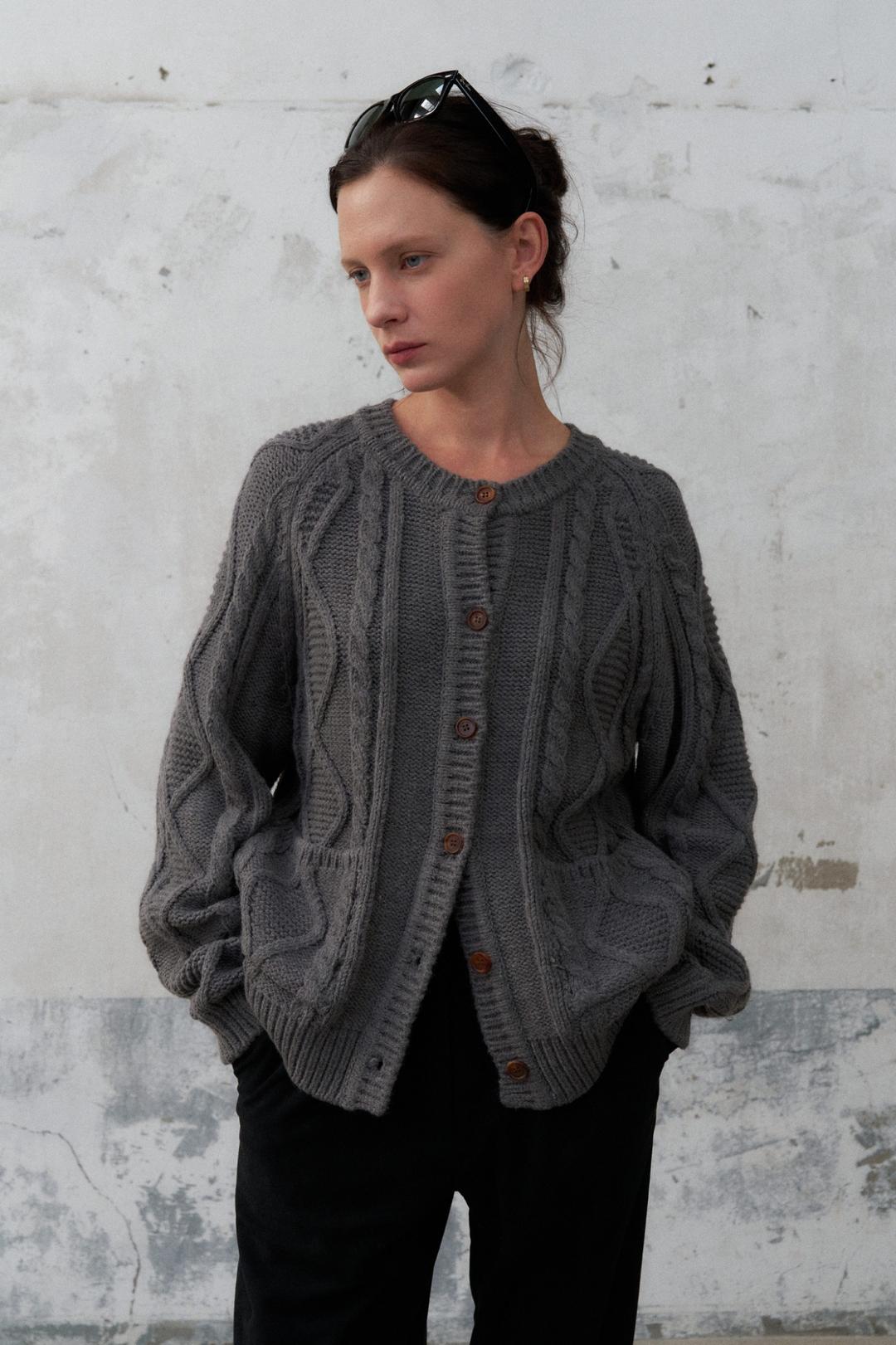 Garden knit cardigan - 3color