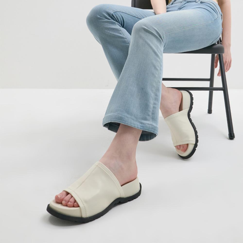 라운드 토 소프트 쿠션 슬리퍼 412223025 (4cm/2colors)