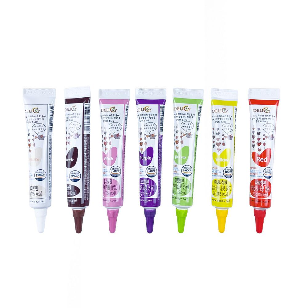 초코펜 7종 쿠키 데코펜 케익데코 홈베이킹 아이싱펜 20g