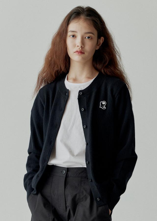 2nd / Round Button Cardigan_Black