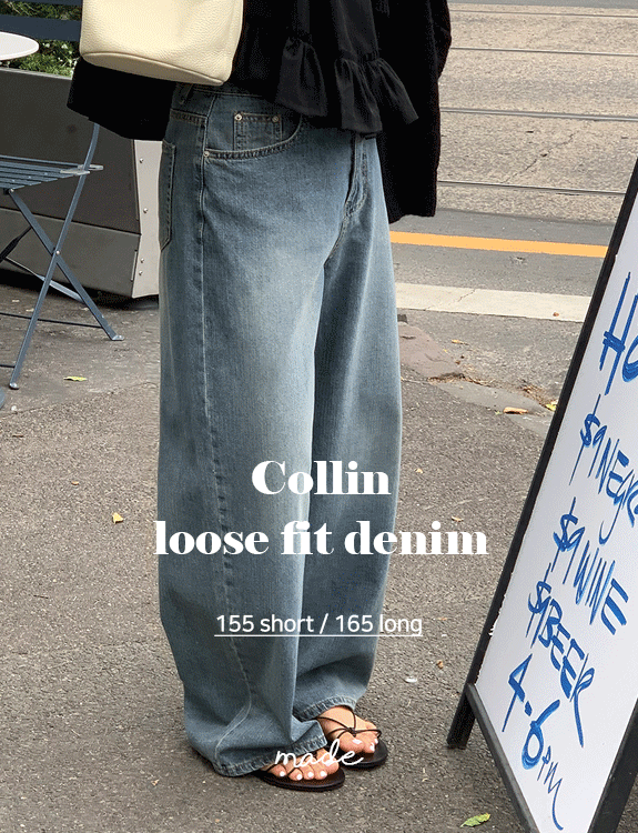 [🏆BestSelling][데님/청바지/제작바지/제작팬츠/빈티지워싱/루즈핏/와이드핏][자체제작] 콜린 루즈핏 데님[🚚오늘출고]