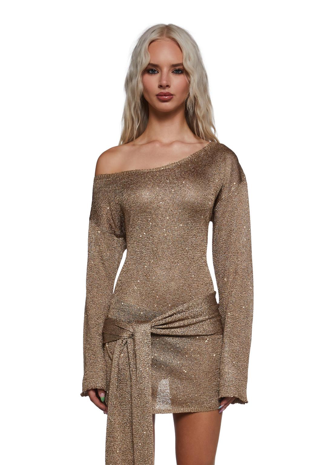 Stellar Mini Dress - GOLD / X-SMALL/SMALL