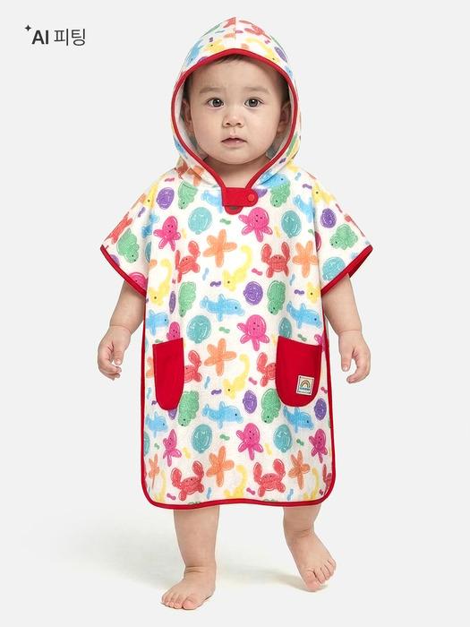 [배럴] 토들러 벌룬 판초 타월 아이보리 (B6STWPO311IVR)