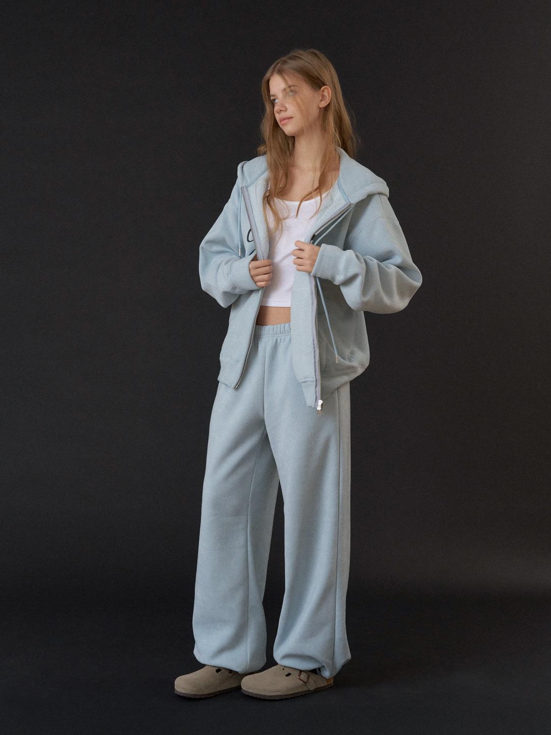 hether boa jogger pants (baby blue)