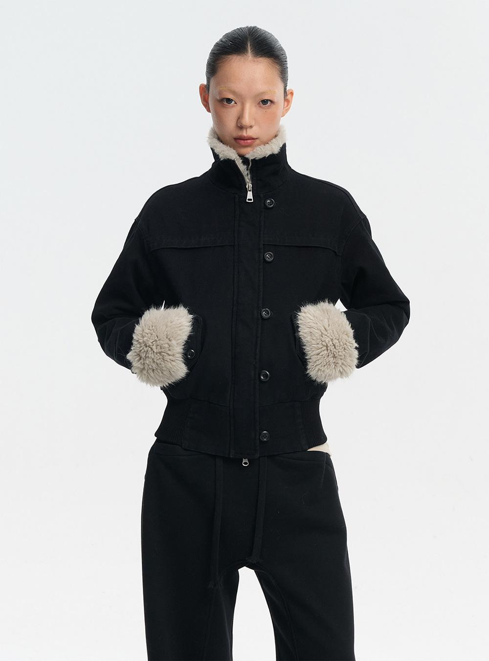 Stand Collar Plush Cotton Jacket