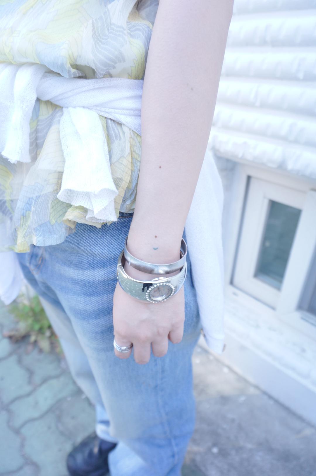Pink Sunflower Bangle Watch