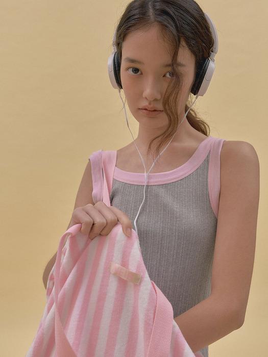 Color Sleeveless Top (melange grey)