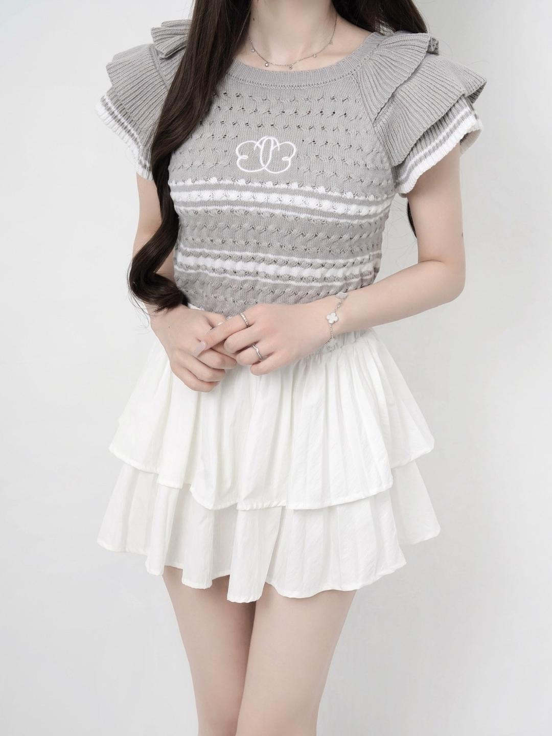 Lumignon original ♥  lumi papillon frill knit top【グレー】 | Lumignon