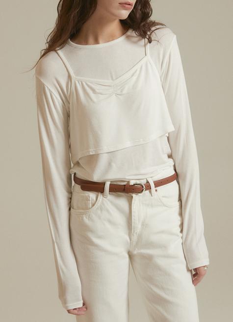 Smooth layered t-shirts_Ivory