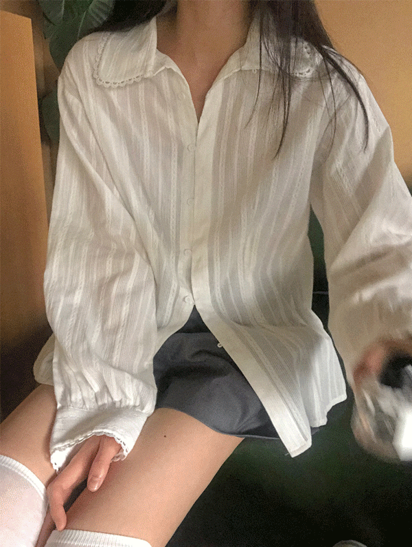 헤븐 레이스카라블라우스 (화이트 3월 19-20일 순차 발송예정)