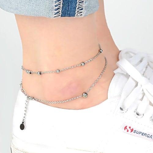 써지컬스틸 큰볼 체인 발찌 / GHMA-009