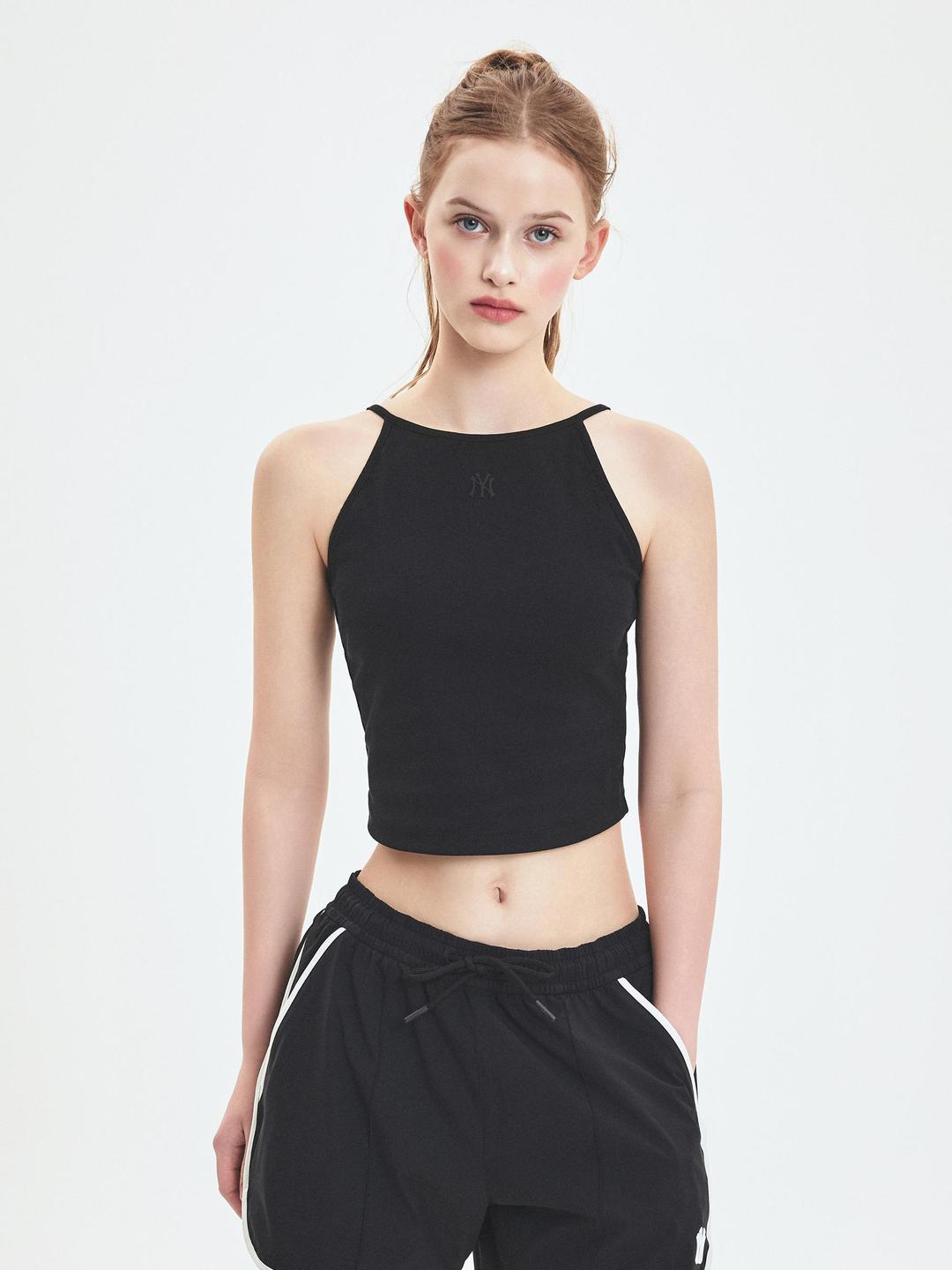 여성 베이직 슬림 크롭 나시 티셔츠 뉴욕양키스