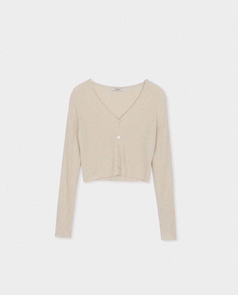 forest 포레스트 스프링 에떼 가디건 브이넥 골지 크롭 cd (4 color)