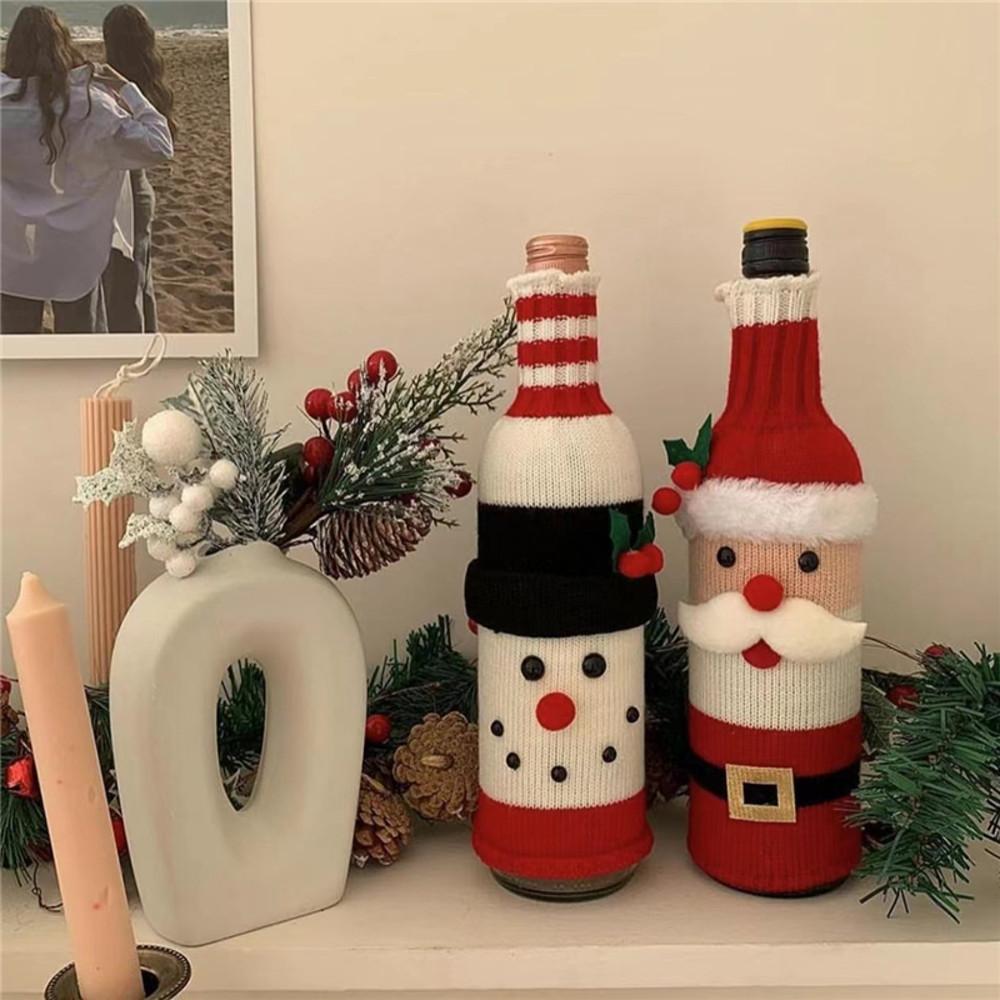 Wine Knit Cover 산타 크리스마스 와인 니트 커버