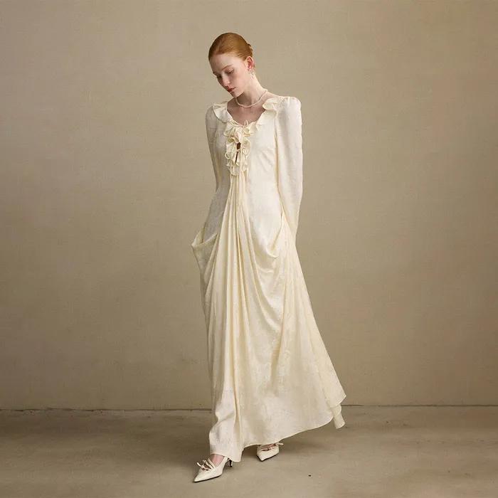 에델바이스 자카드 롱원피스