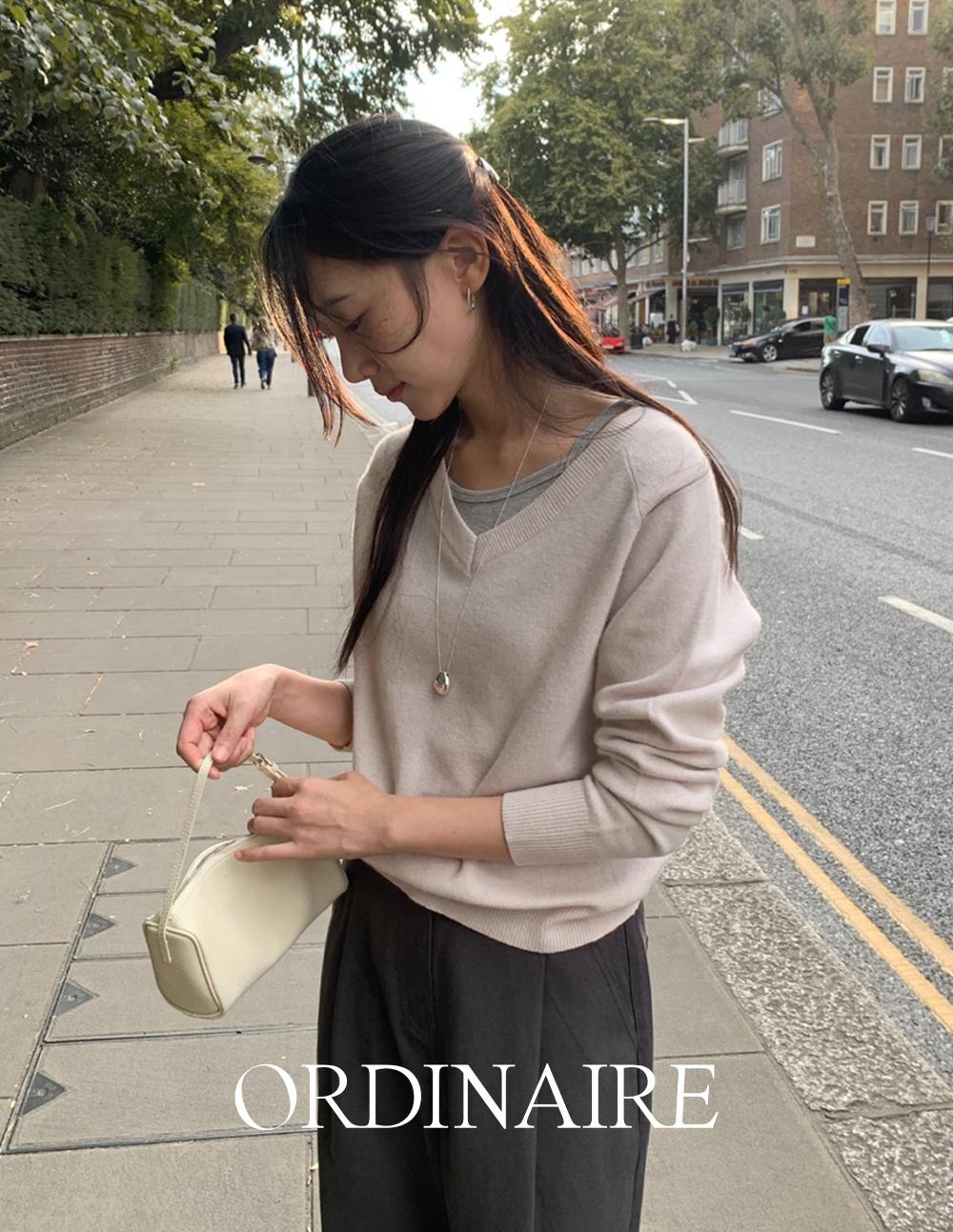 가내스라 [ordinaire] 로미 캐시미어 브이넥 니트 (5color/단독주문시오늘출발)