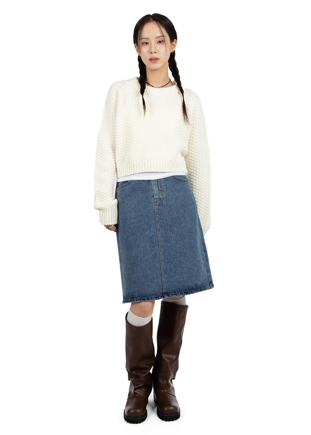 CLASSIC DENIM MIDI SKIRT