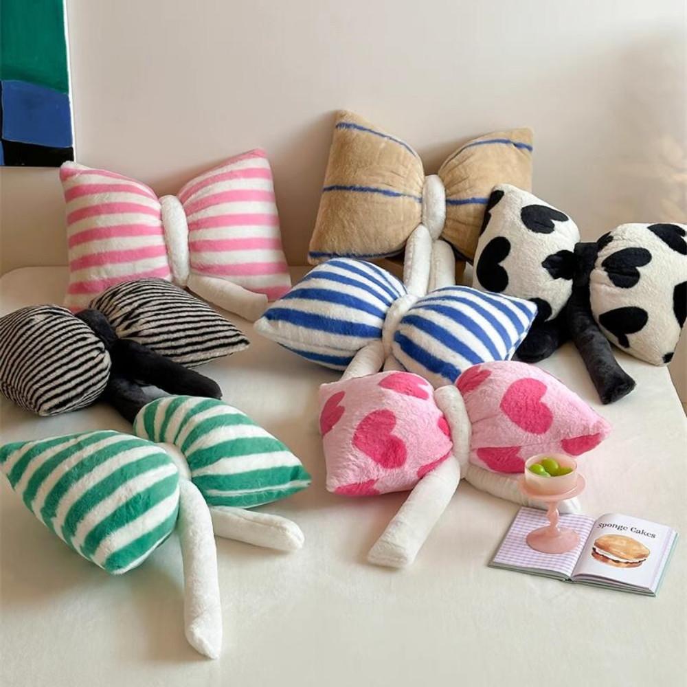 코지풀 비비드패턴 토끼털 리본 매듭 쿠션 인테리어쿠션 겨울쿠션