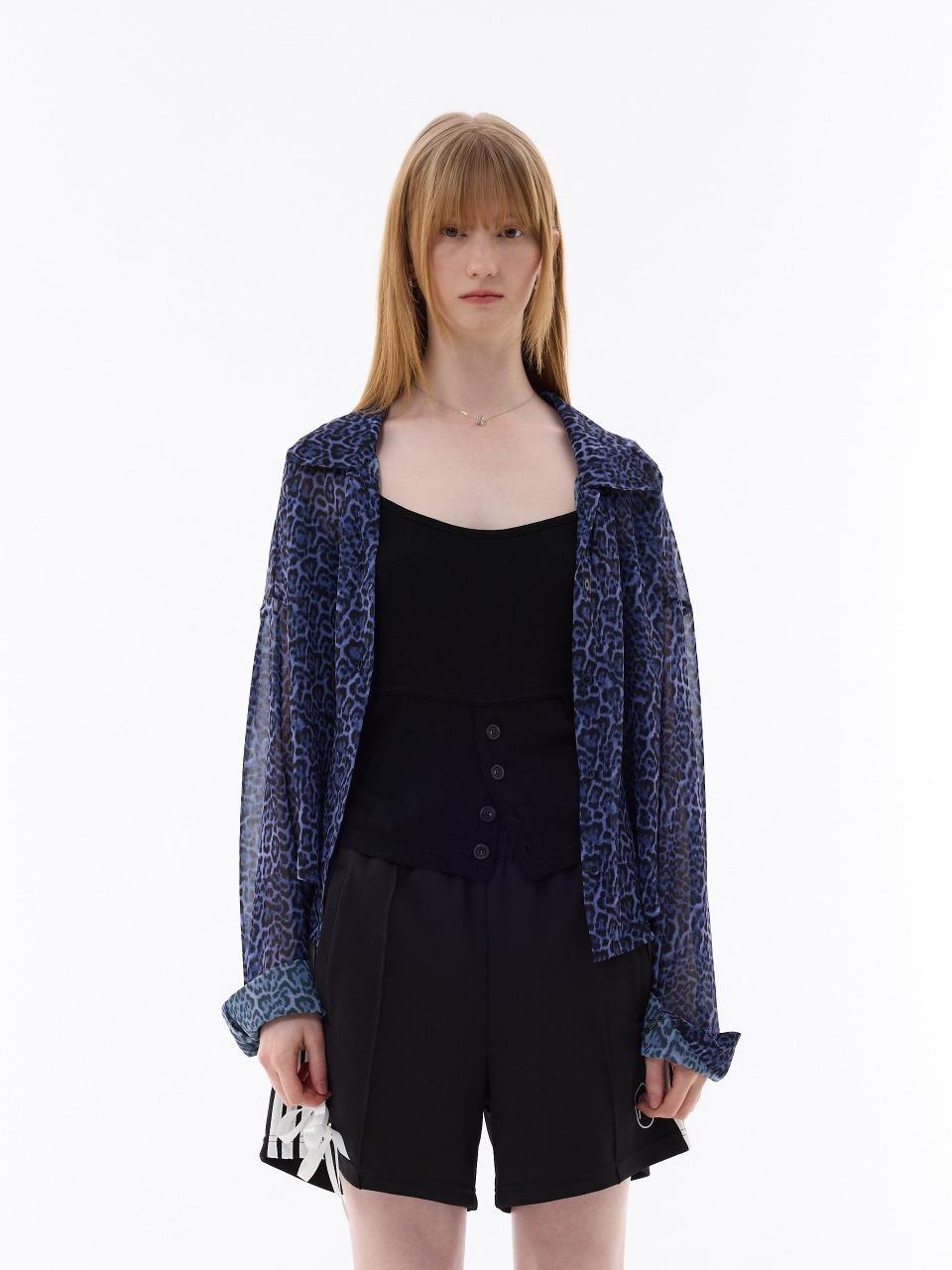 LEOPARD OVERSIZED SHIRT / PURPLE