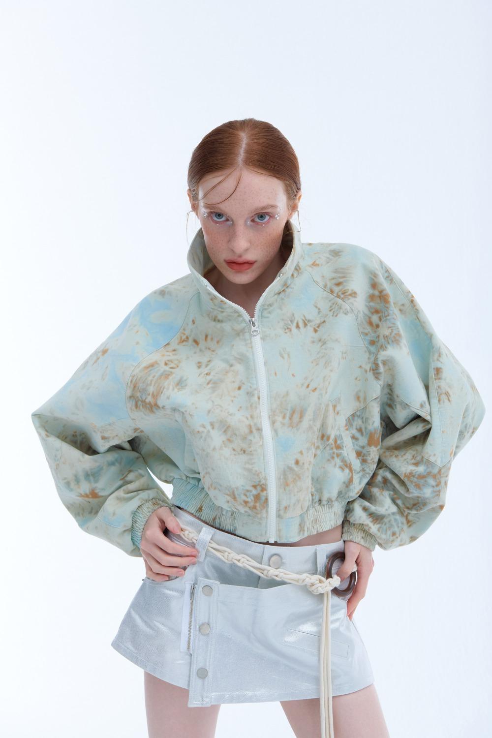 Tie-dyed corduroy crop jumper_LIGHT