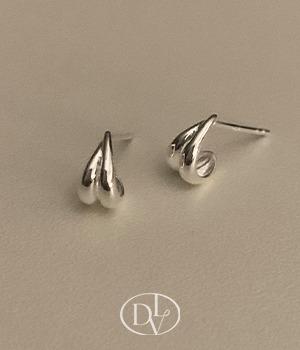 925실버 투 라인 후크 귓볼 데일리 심플 귀걸이