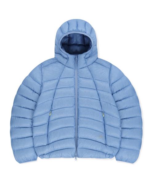 Hooded Fly Light Down Jacket Light Blue