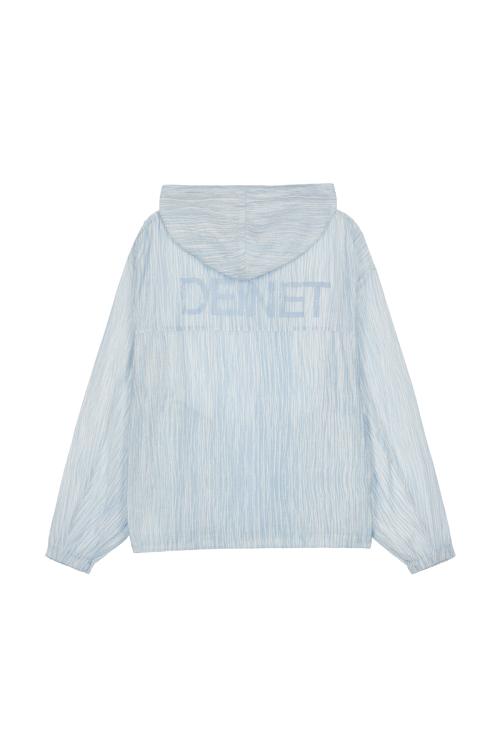 DEINET BACK LOGO BOMBER JACKET IN BLUE