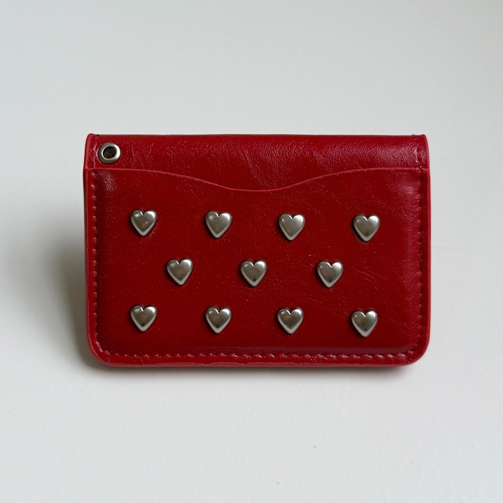 heart rivet card holder (하트 리벳 카드홀더) - 레드