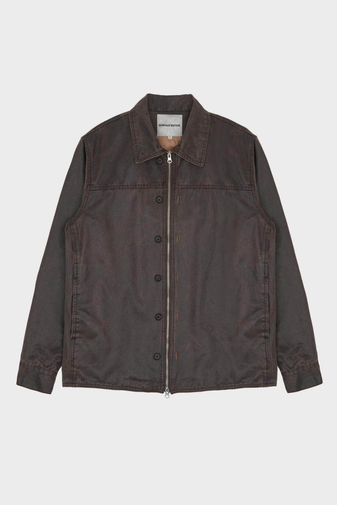 BUTTON SHIRT JACKET BROWN