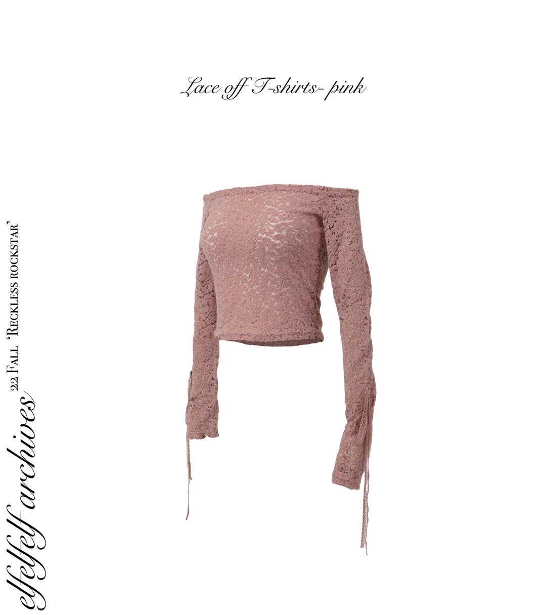 LACE OFF T SHIRTS - PINK