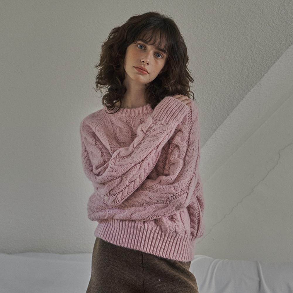 [12/29 출고 예정]Robin cable knit_pink